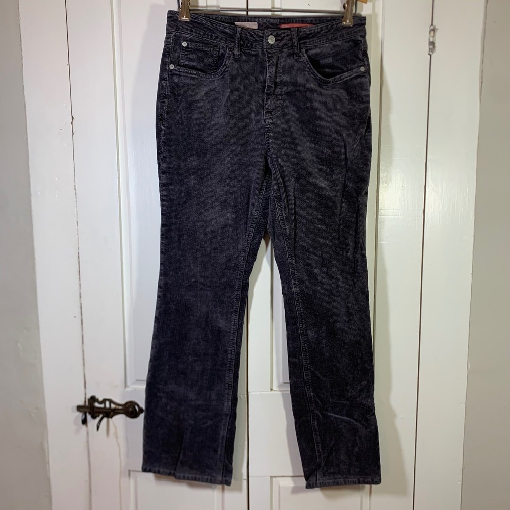 Pilcro and the Letterpress Women Gray Corduroy Straight Leg Pants 30 Tall Preppy